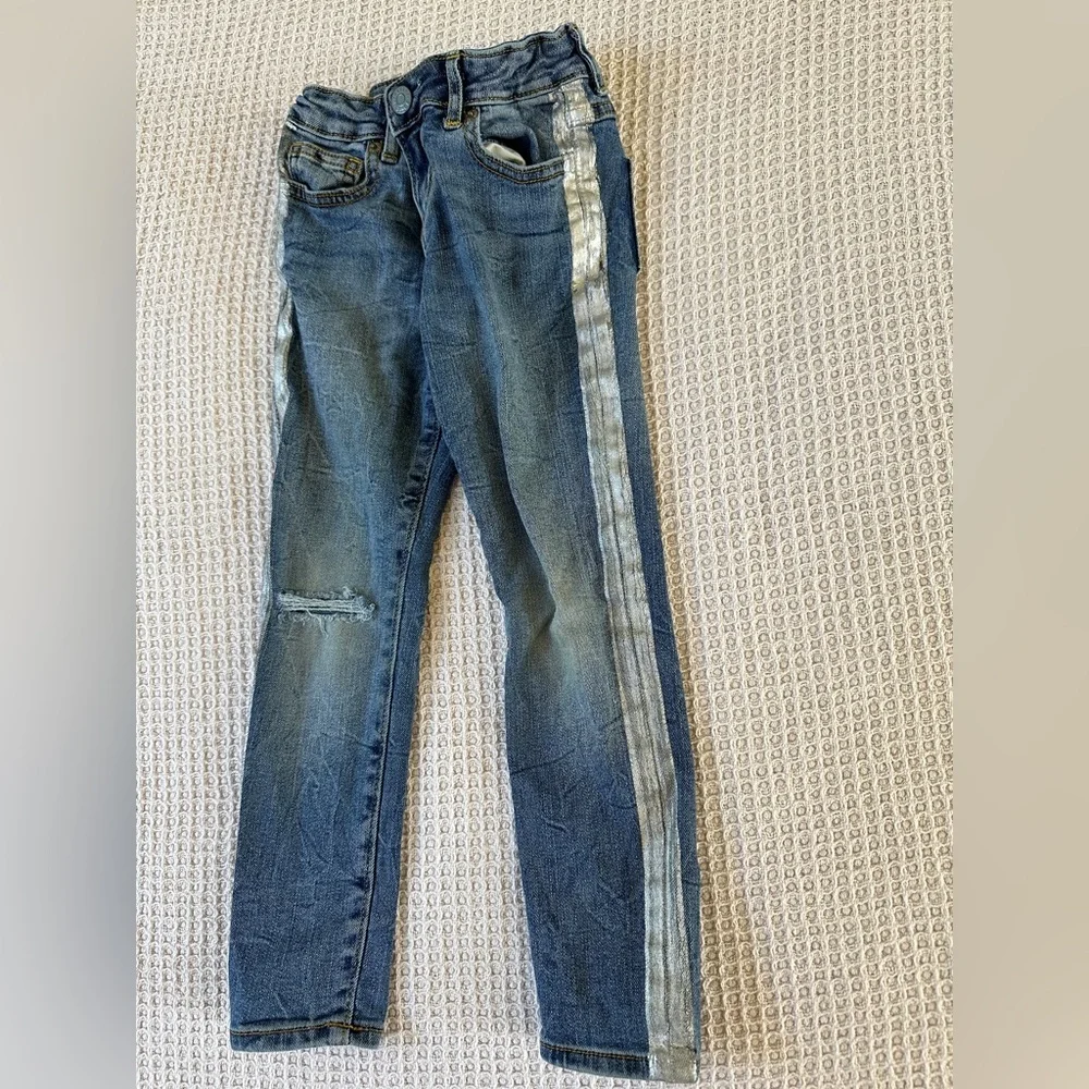 Gymboree Kid Girls Burgundy and Blue Jeans Pants